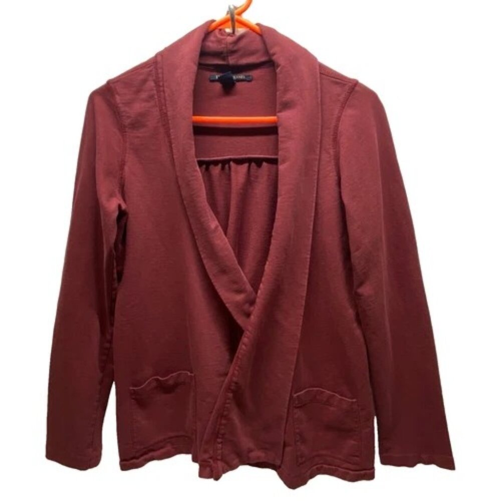 Vintage Lucky Brand Amrita Wrap Jacket Women's Small Maroon Open‎ Front Cardigan